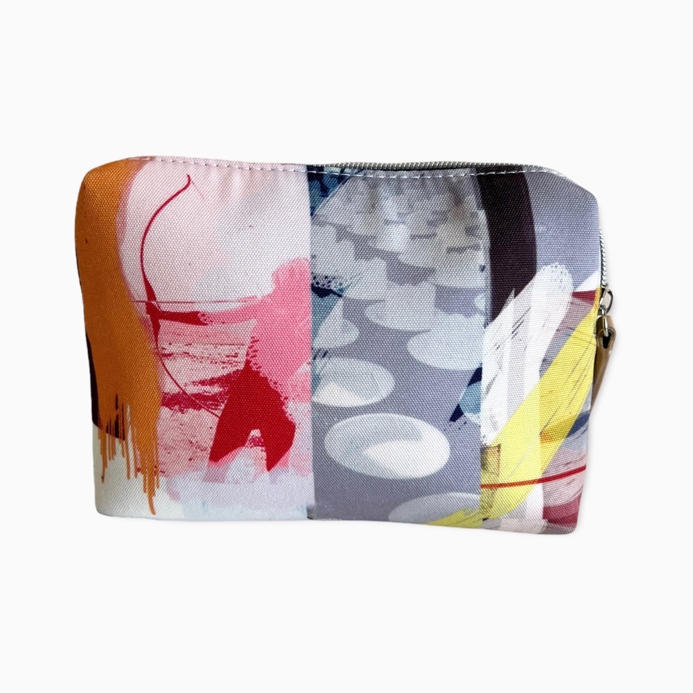 Hopper Multicolor Abstract Print Zippered Bag Pouch - Picture 2 of 5